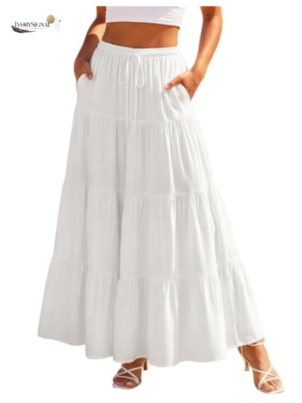 Scarlet Darkness Flowy Tiered Renaissance Maxi Skirt with Pockets